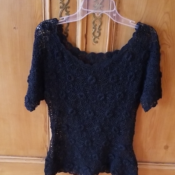 Black Crochet Top - Picture 1 of 3